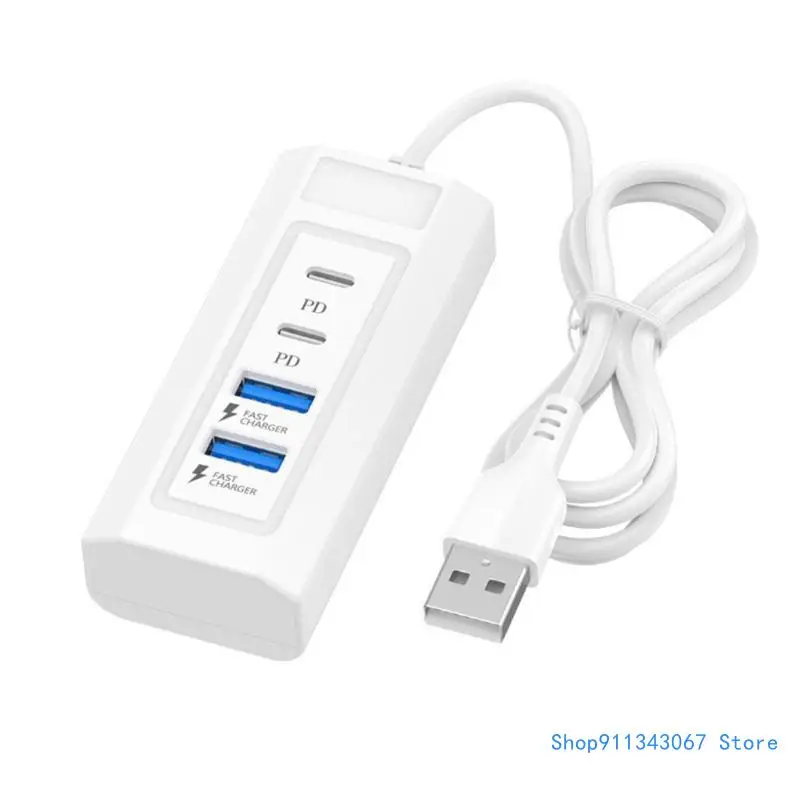 

USB Expansion Hub With Double PD And USB Ports For Charging Multiple Gadgets Drop shipping