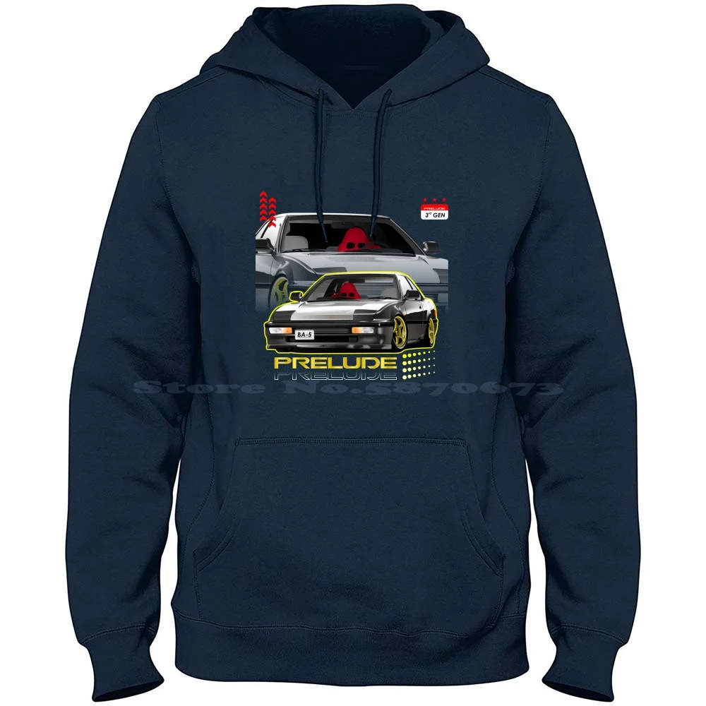 Prelude 3rd Gen 100% Cotton Hoodie Jdm Prelude Gank Japanesse Car Cars Nipon Pop Up Lamp Racing Race Coupe Tokyo Vector Art