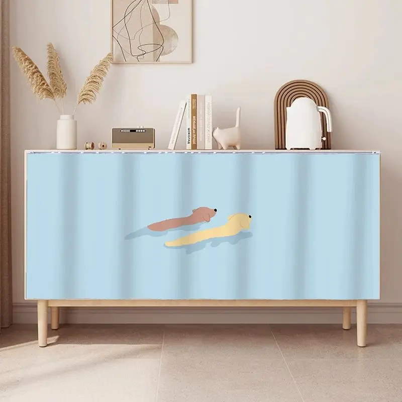 VIKAMA Two Dachshund Dogs Bathroom Cabinet Curtain for Sink Vanity Cover Skirt Classic Aesthetic Hanging Home Decor