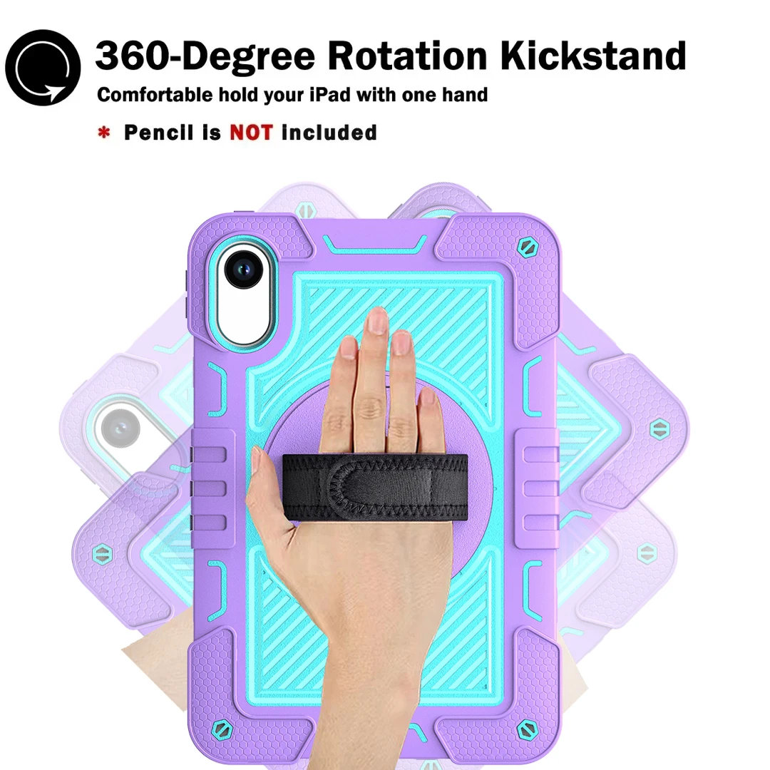 360 Rotating Stand Armor Case For Xiaomi Redmi Pad 2 2025 11 inch Model 25040RP0AG Hybrid Cover With Shoulder Strap Silicone+PC