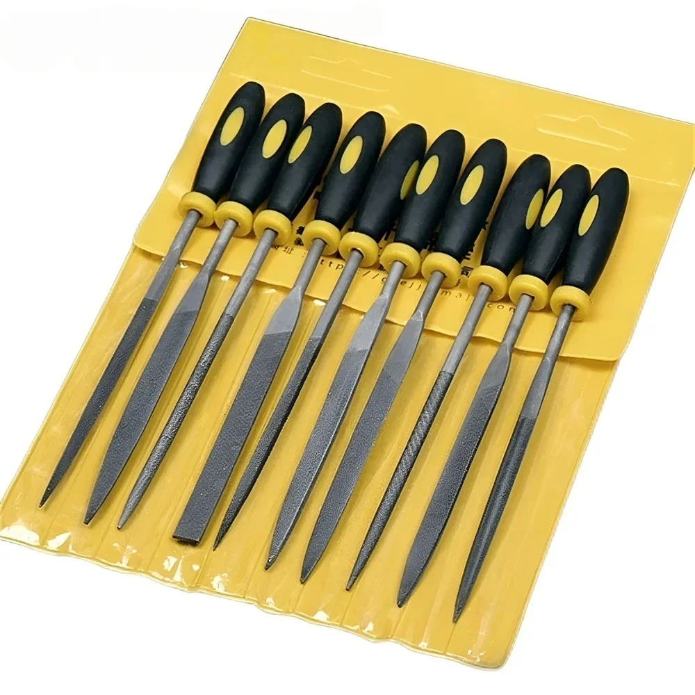 5pcs Alloy Steel File Set Precision Round Half-Round Flat Square Triangular Hand Files Steel Rasp Needle Filing Woodworking File