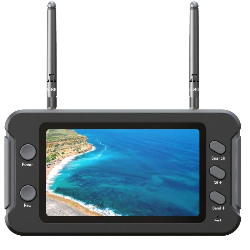 New 4.3 inch 5.8G FPV handheld screen 800 * 480 high definition 1200mAh wide voltage 5-23V with DVR