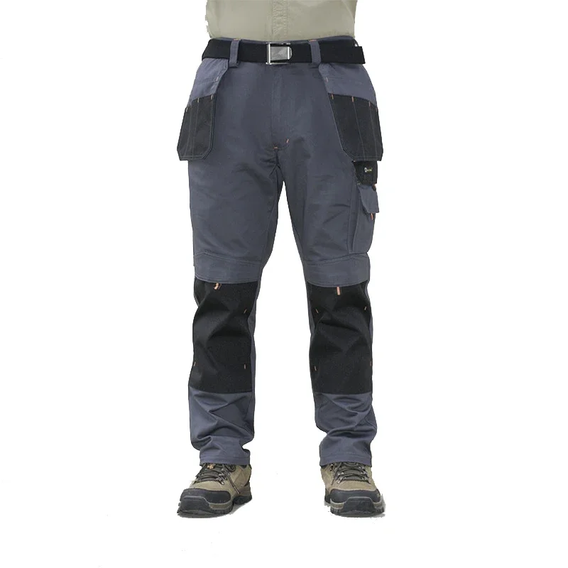 Men's Multi-Pocket Cargo Pants Outdoor Safari Style Straight Working Pants with Multi-Pockets Wear-Resistant Work Pants