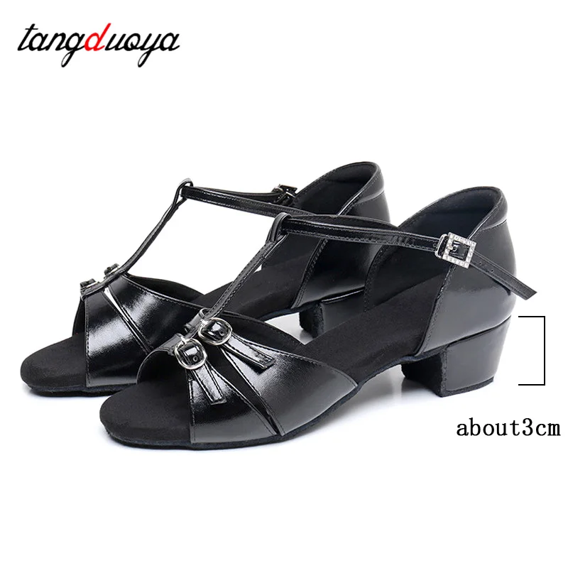 Chaussures de danse latine à semelle souple pour filles, chaussures de tango moderne, chaussures de tango en phtalène pour enfants, chaussures de