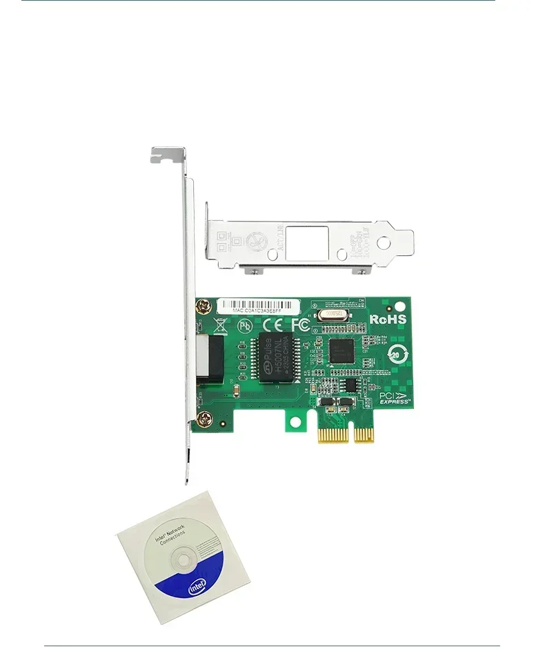 Intel I210-T1 Single Port Wired Gigabit Ethernet Server Adapter For Intel I210AT Chip PCIe X1 RJ45  PXE Startup