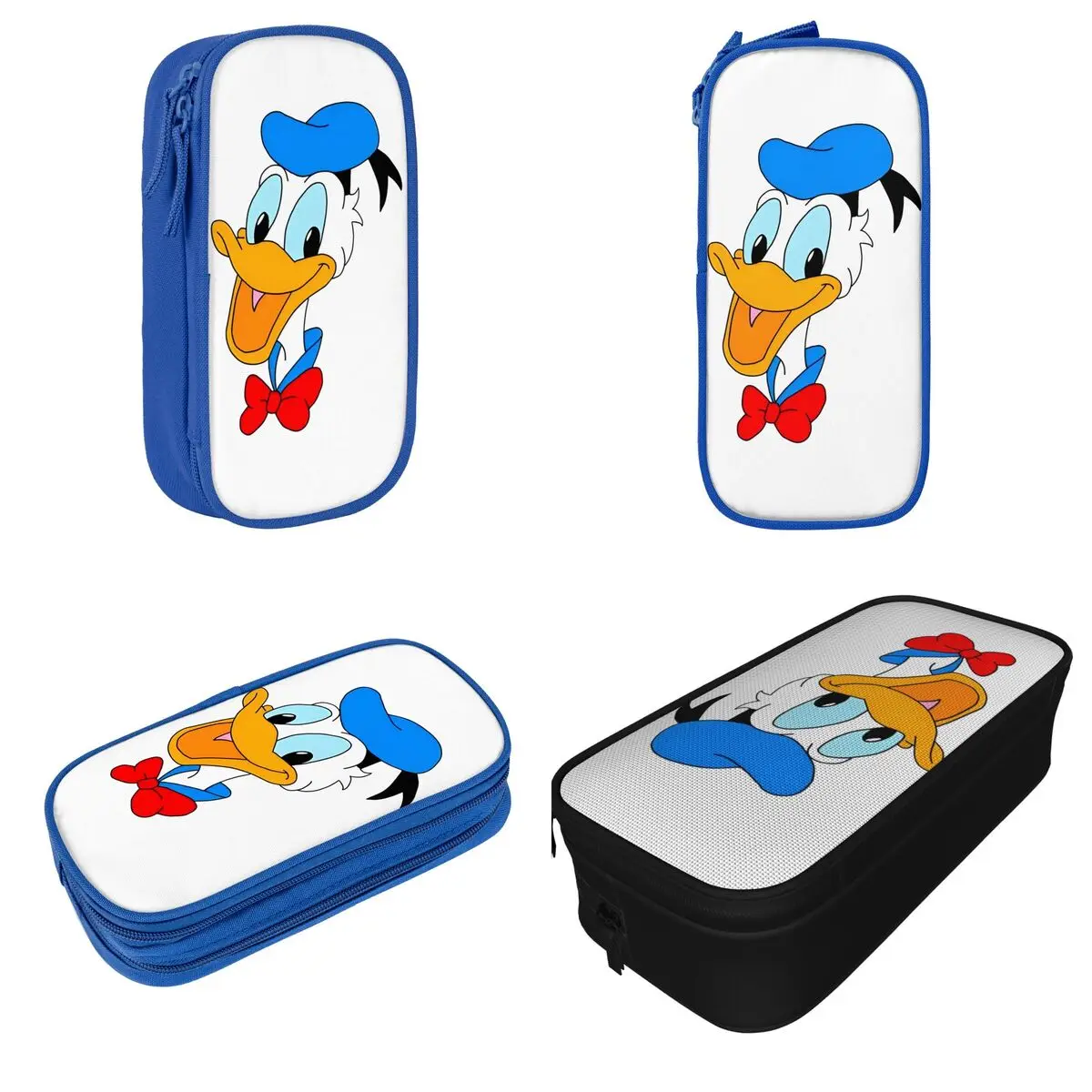 Cartoon Donald Duck Goofy Pencil Case Double Layer Large Capacity Office Supplies Mickey Minnie Pencilcase Birthday Gift