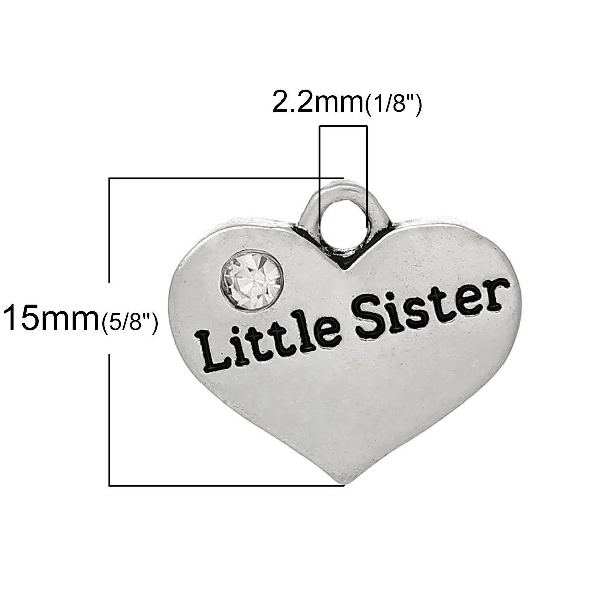 20pcs Vintage Heart Silver Color Pendants 