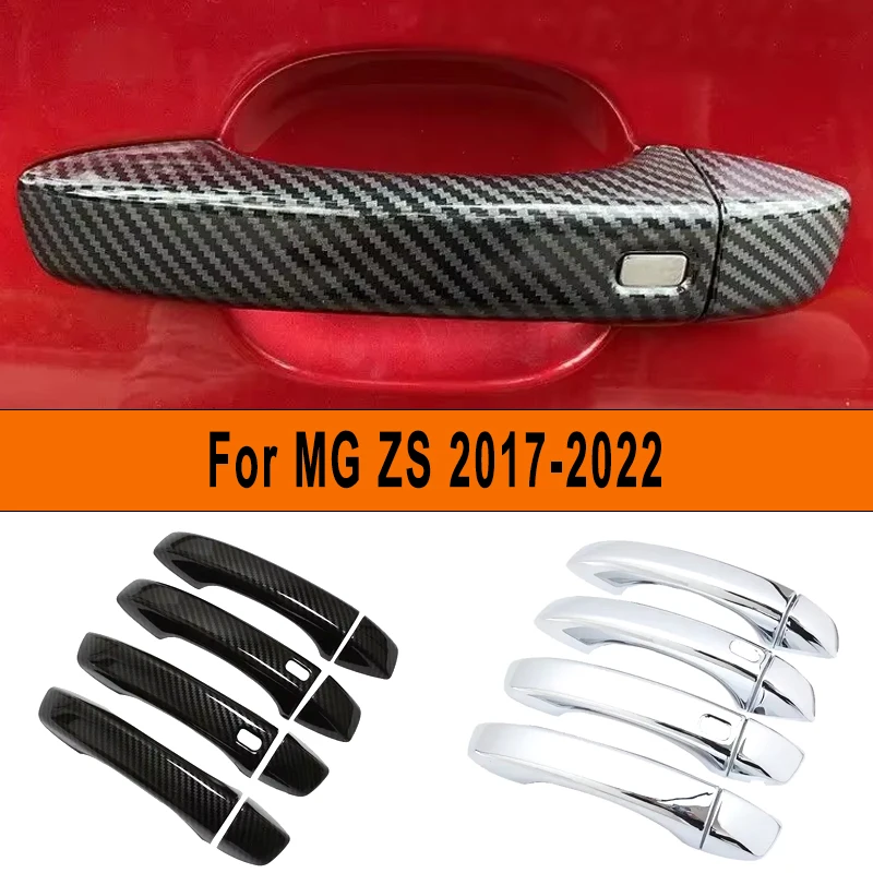 

Carbon Fiber Chrome Car Door Handles Cover Trim Styling Stickers Auto Accessories For MG ZS 2017-2022 2021 2020 2019 2018