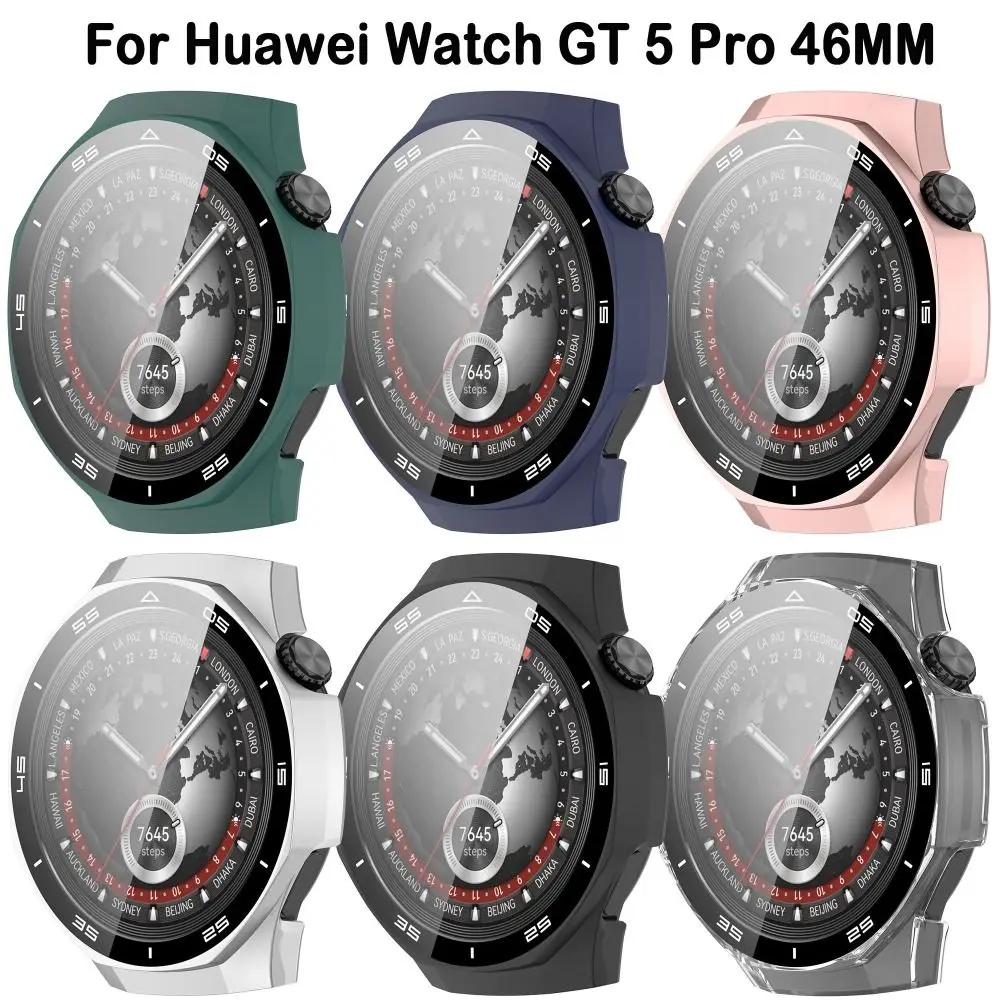 PC +Tempered Glass Case For Huawei Watch GT 5 Pro 46MM Full Screen Protector Bumper for Huawei Watch gt5 pro Protective Cover