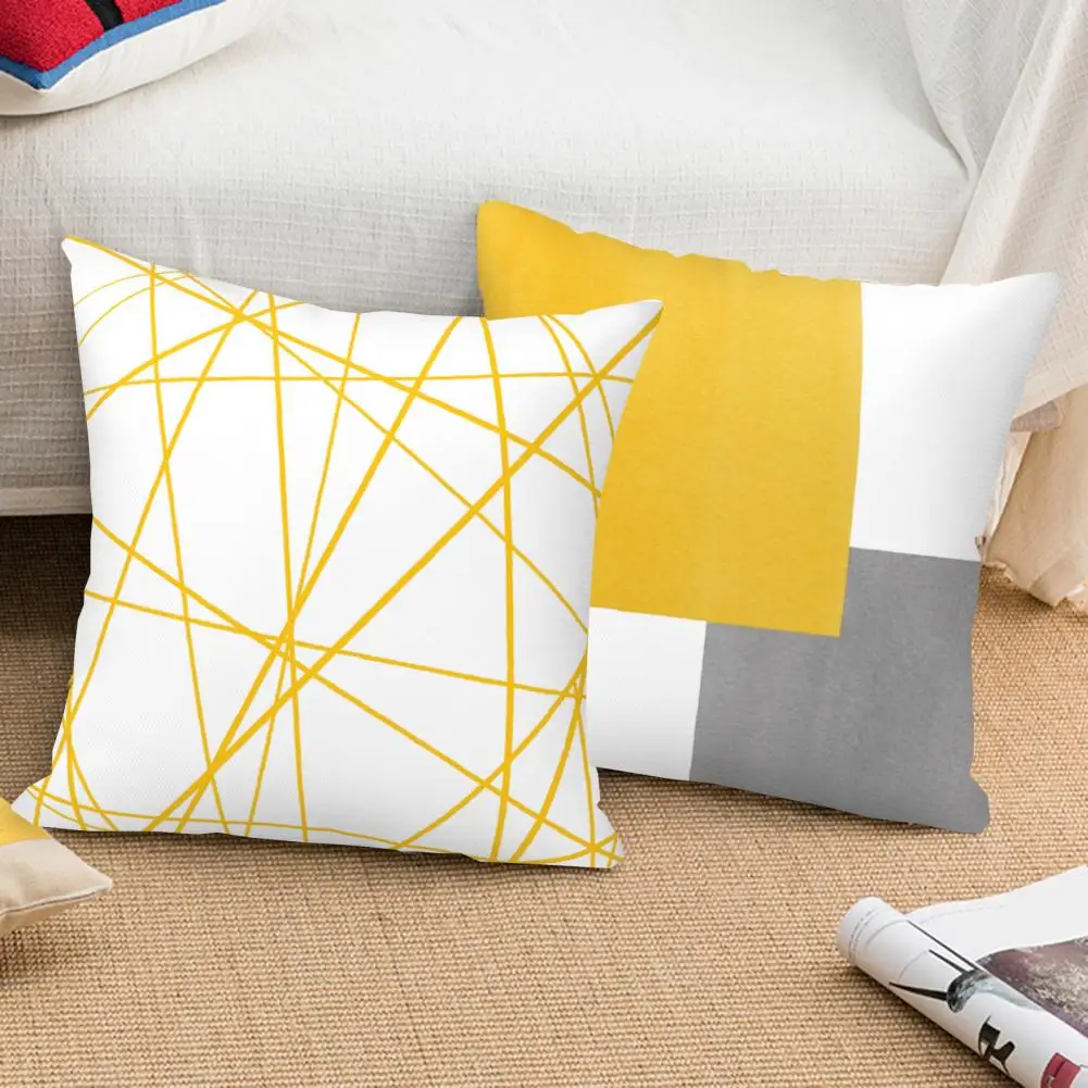 Printed Cushion Cover Pillowcase Decor Wear Resistant Washable Cushion Case Geometric Pattern Pillowslip Sofa Pillow Cover