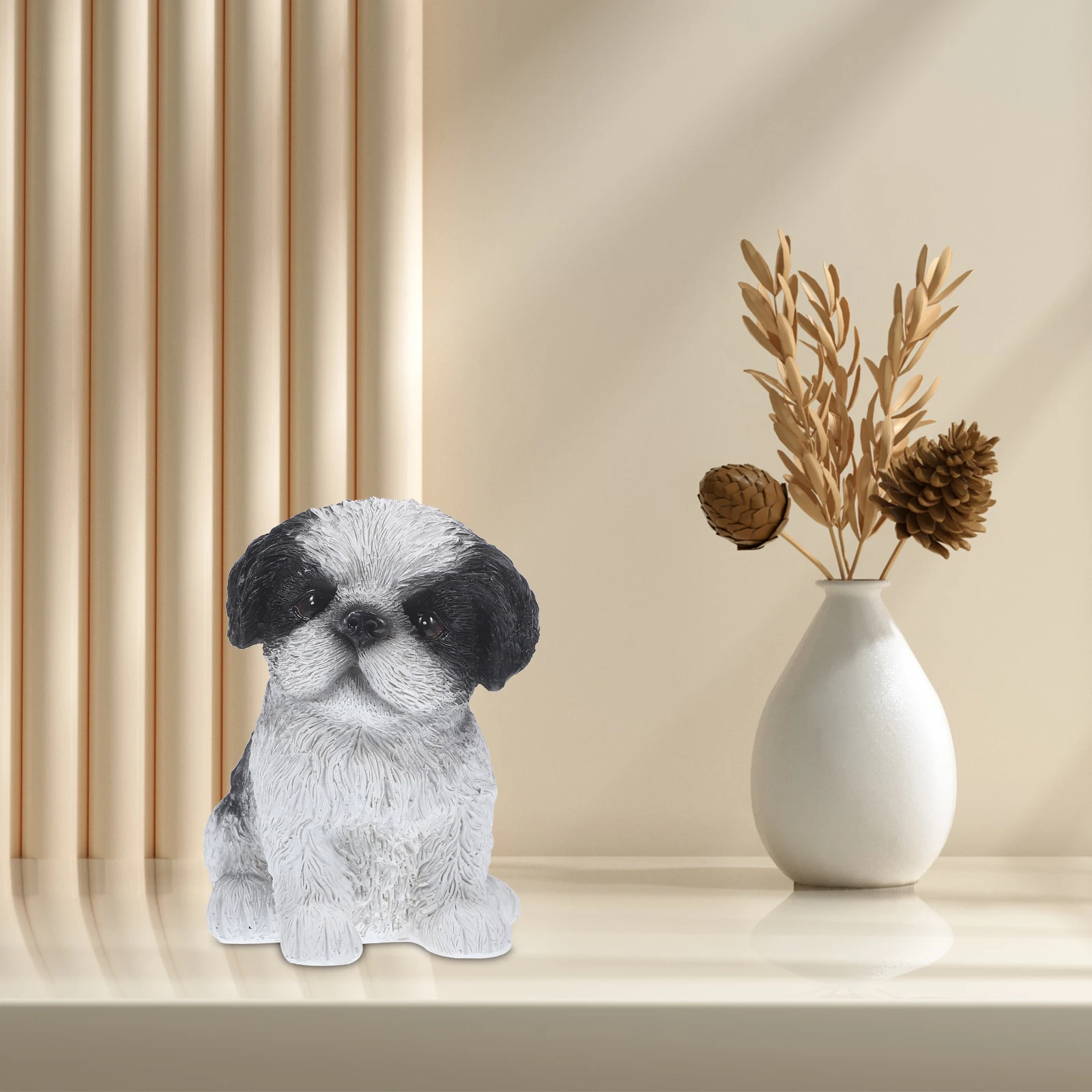 

Resin Puppy Ornaments Small Dog Statue Sculpture Decor Garden Model Animal Art Desktop Creative