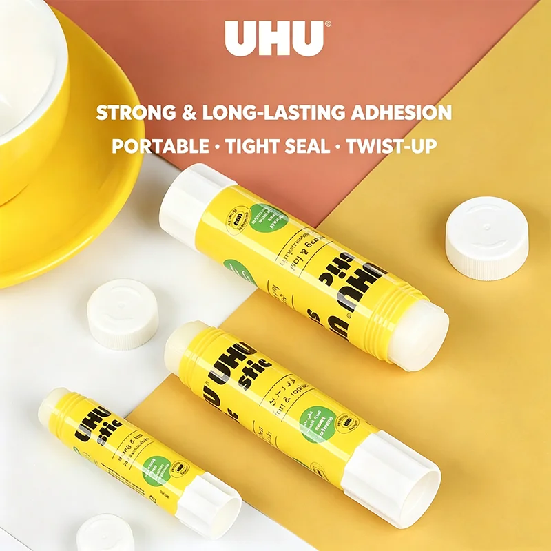 3Pcs UHU Solid Glue High Adhesive Strength Handmade Glue Stick Office Student Children Financial Use Paper Tissue Binding Glue