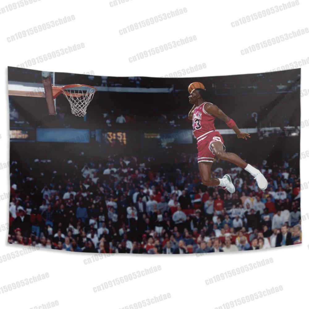 Tapiz con estampado 3D de Jordan Dunk, decoración divertida para dormitorio universitario, sala de estar, al aire libre, baloncesto