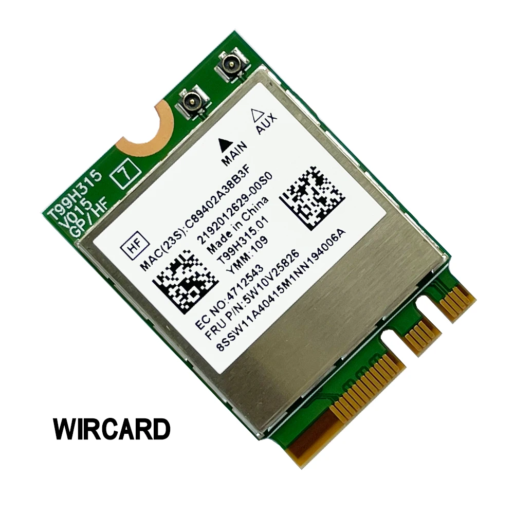 Wi-Fi 6E MT7922 Wireless 2400Mbps WIFI Network Card 2.4G 5G 6G 802.11AX M.2 Bluetooth 5.2 MU-MiMO Adapter For Lenovo Laptop