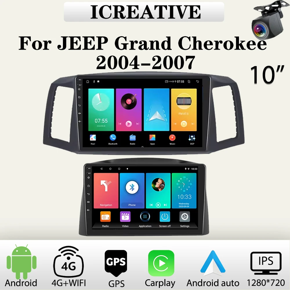 Car Radio Android for JEEP Grand Cherokee 2004-2007 Multimedia Carplay Wireless Player 2Din Car Stereo Autoradio Navigation GPS