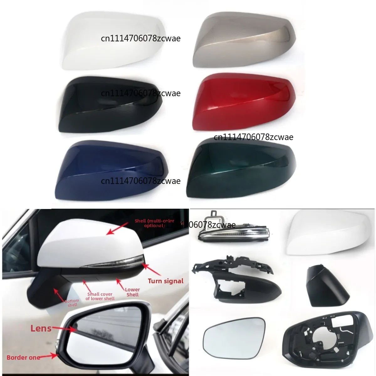 For Toyota RAV4 Rongfang 2020-2024 Willanda Feng Landa Sharp Release Rearview Mirror Housing Reverse Mirror Cover Lens
