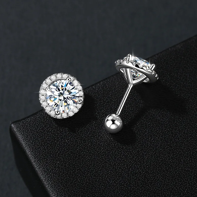 

Moissanite Stud Earrings for Women S925 Sterling Silver White 18k Plated Diamond Earring Ear Studs Wedding Fine Jewelry