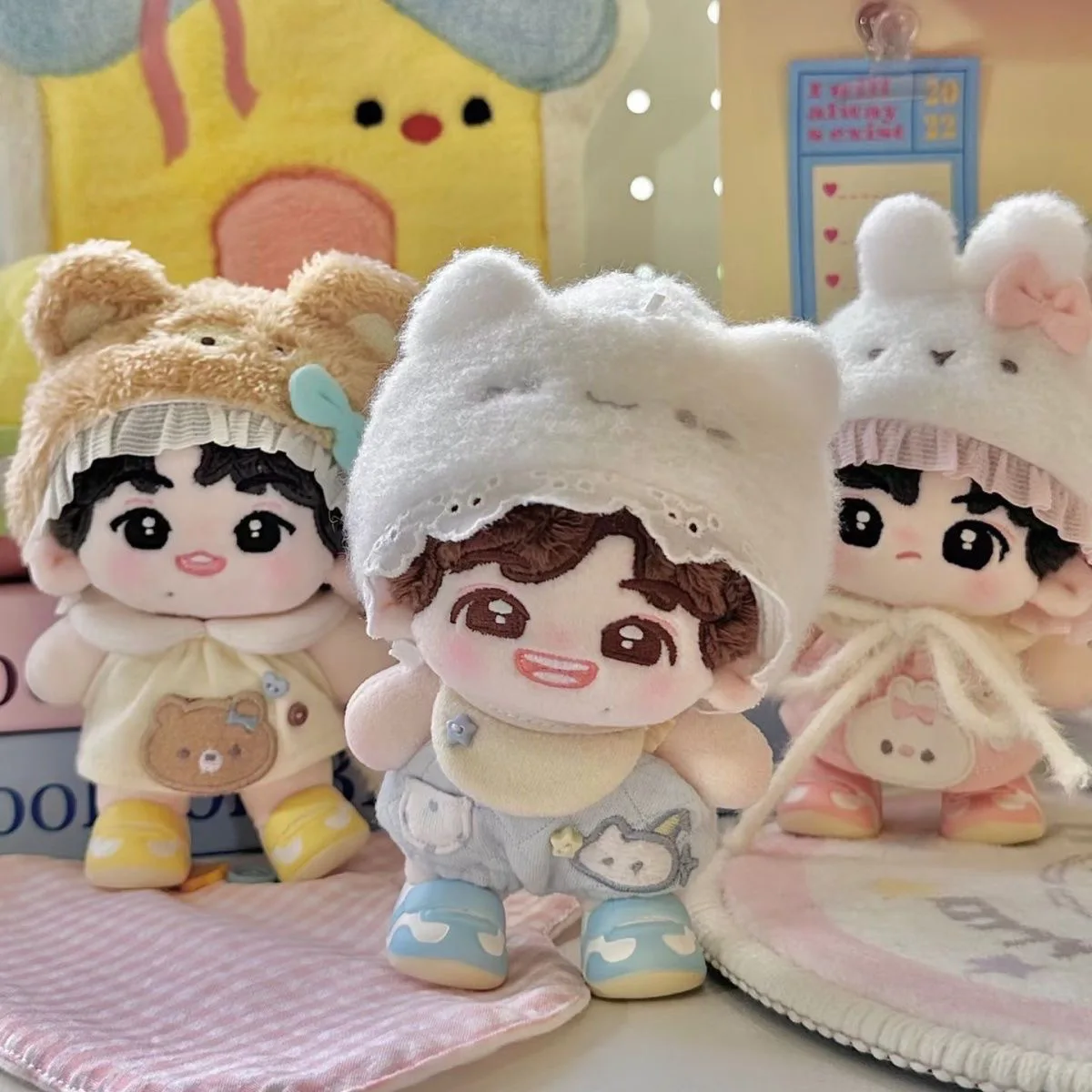 Sweatshirt Baumwolle Puppe Hoodie Plüsch Gefüllte Idol Plüsch Puppe Kleidung Cartoon Kawaii 10CM Baumwolle Puppe der Kleidung Spielen Haus