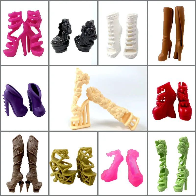 1pair High Quality Original Shoes for Monster High Doll High Heel Shoes Dolls Accessories Booties For 1/6 Demon Monster Dolls