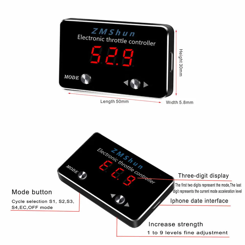 for VELSTER Electronic throttle cars 2 Buttons Car Electronic Throttle Controller Pedal Booster Commander Tuning Parts Accessory