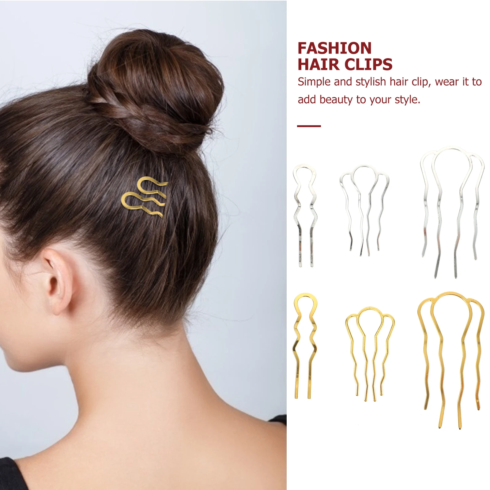 

6pcs Hairpin Set U shaped Vintage Personalized Lightweight Accessories Women Girls Elegant Simple Hairstyles Decorative