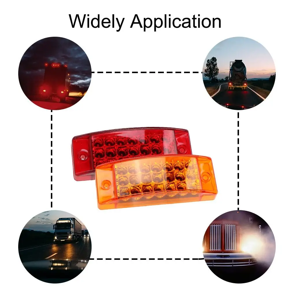 Luce di ingombro per camion 21LED ad alta luminosità Anti collisione Quadrato LED Indicatore di luce laterale Lampeggiante Indicatore di avvertimento Lampada per barca