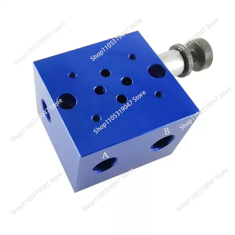 Hydraulic valve block, solenoid valve, excessive oil circuit plate, 6-way diameter, 02-1W overflow block, manually adjustable