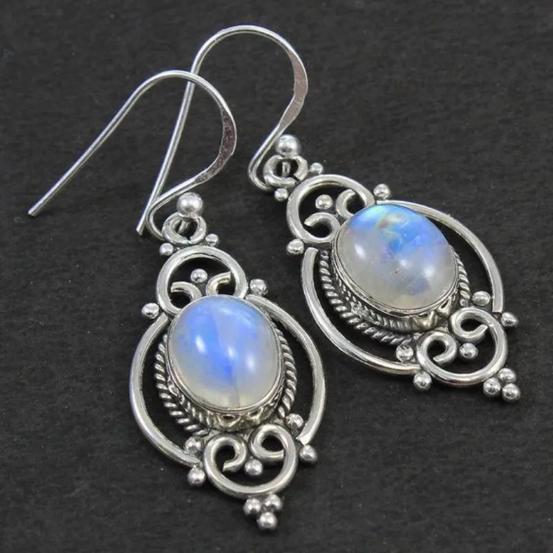 Bohemian Hollow Inlay Synthetic Gemstone Dangle Earrings For Women's Daily Vacation Party Earrings Fashion Jewelry Gifts