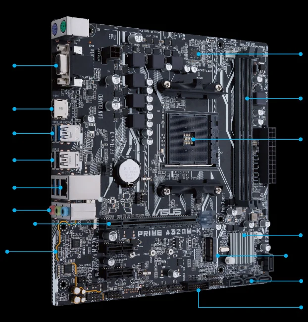 ASUS PRIME A320M-K motherboard Socket AM4 DDR4 USB3.0 SATA3 HDMI VGA 32GB B320 desktop motherboard