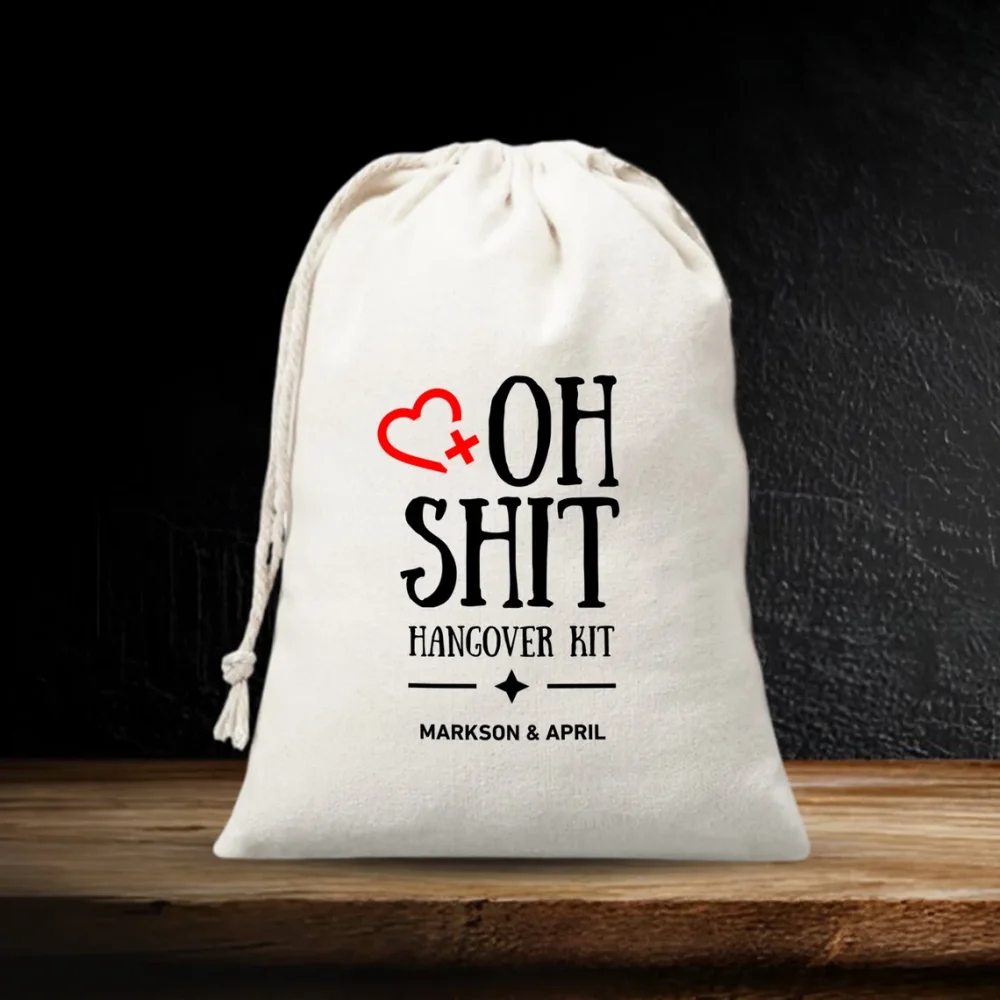 Сумка для сувениров Oh Shit Hangover Kit, сумки для свадебного комплекта Oh Shit, изготовленные наборы для девичника на заказ, сумка для вечеринок, сумка на одинарном шнурке