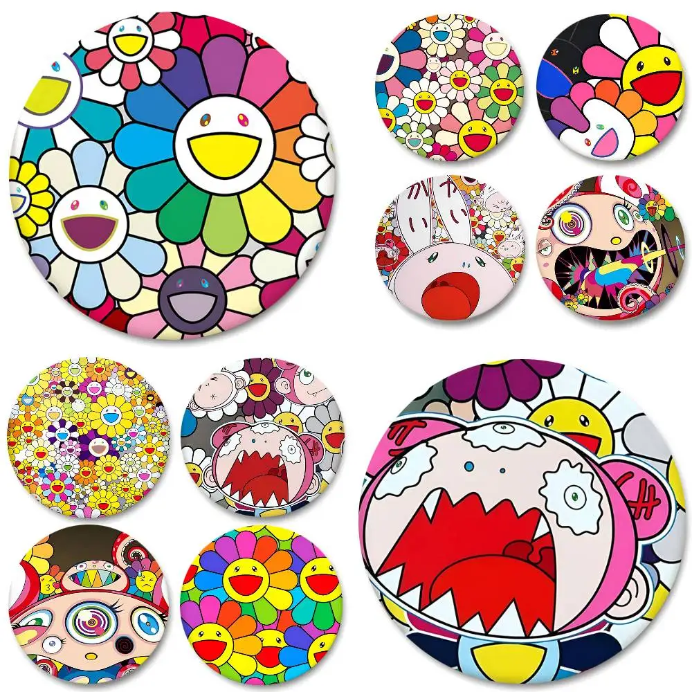 Kunst-T-Takashi-Murakami-Rundabzeichen, kreative Brosche, Kleidung, Rucksack-Accessoires, Anstecknadel