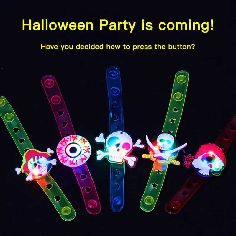 12-120PCS Halloween LED Glow Pumpkin Ring Light Up Wristband Necklace Watch Set Christmas Party Favor Accessories for Rave Night - view 4
