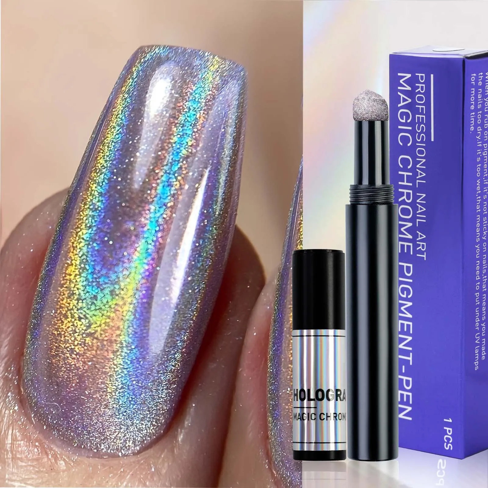 Arte do prego glitter almofada de ar caneta mágica efeito espelho pigmento cromo uv gel polonês holográfico pó pigmento decoração
