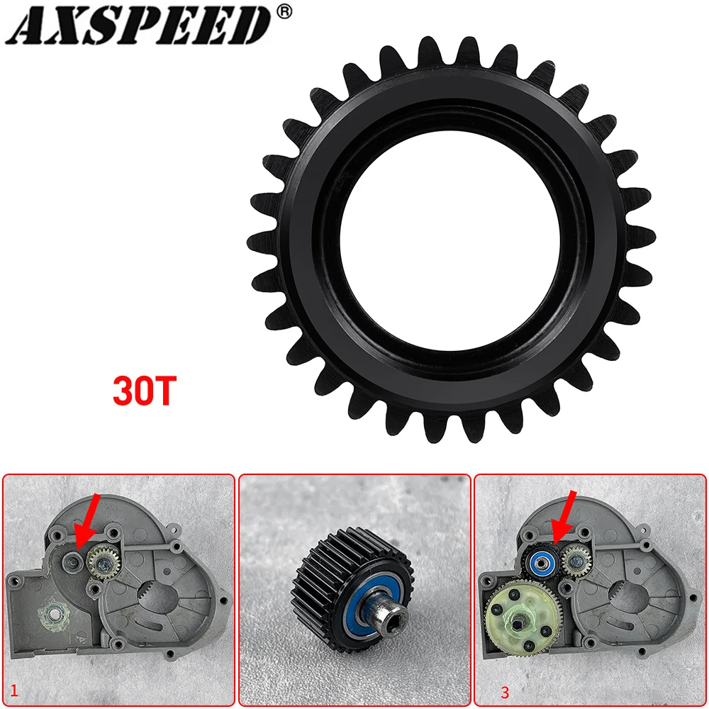 AXSPEED Steel 30T Idler Gear Transmission Center Shaft Parts for Slash 2WD Bandit, Rad 2, Rustler EP, Stampede EP