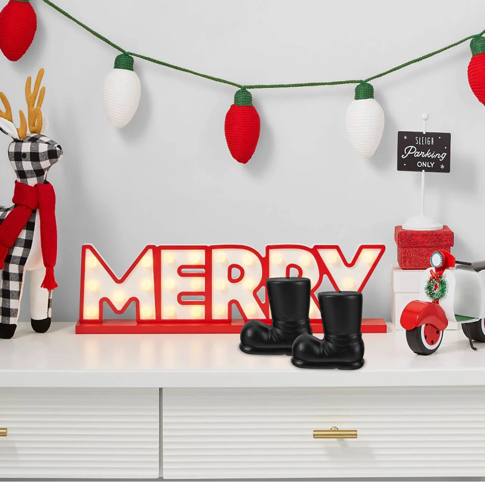 

10 Pcs Santa Boots Christmas Decor Accessories DIY Supplies Claus Costume Home Decor Pieces Holiday Gifts