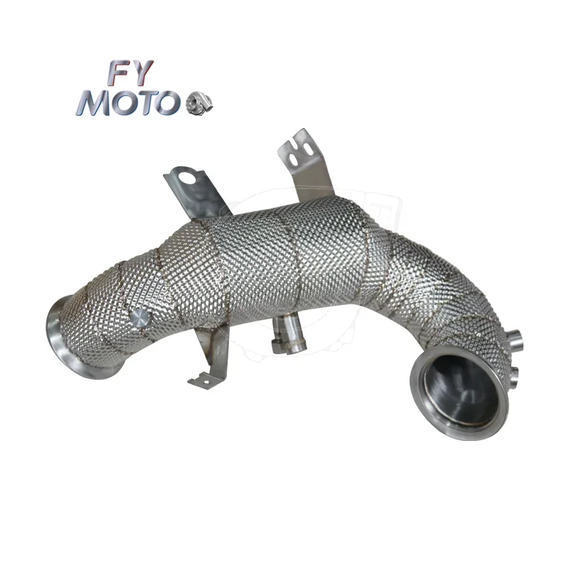 SS304 Downpipe With Heat Shield For 2019+ Mercedes‑Benz CLA45 AMG W177 | Euro 6, Catless/ Catted Versions Available