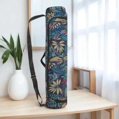 1Pcs Yoga Mat Storage Bag National Pattern Cylinder Design Oxford Fabric Wear Resistant Easy Roll Travel Hiking Bag