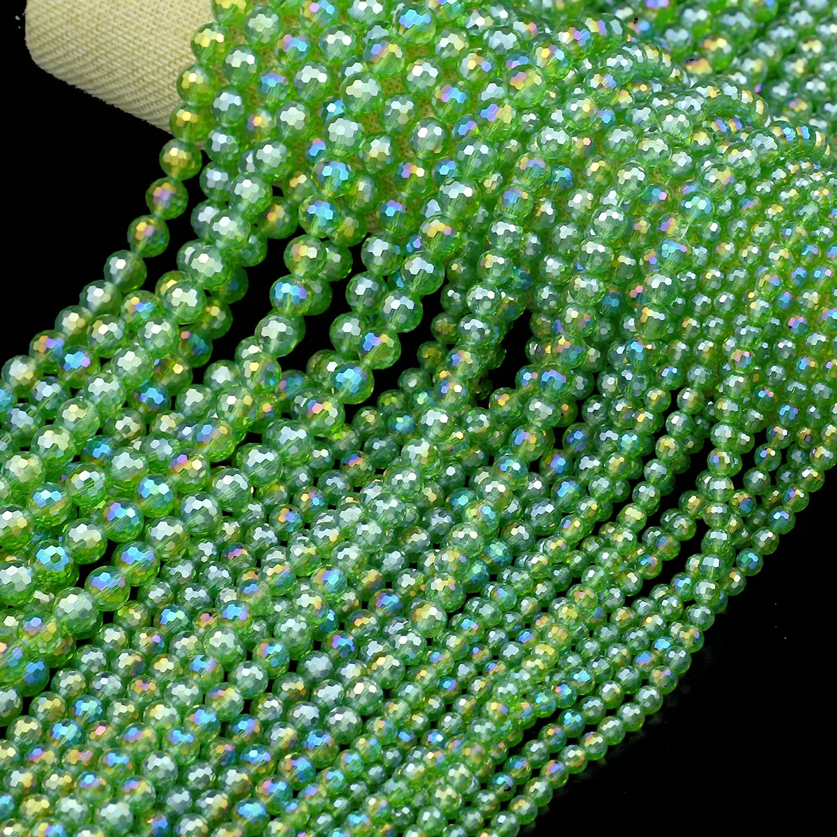 30/50pcs 6/8/10mm Green Round Austrian Crystal Glass 96 Faceted Ball Spacer Loose Beads For Jewelry Making DIY Bracelet Necklace