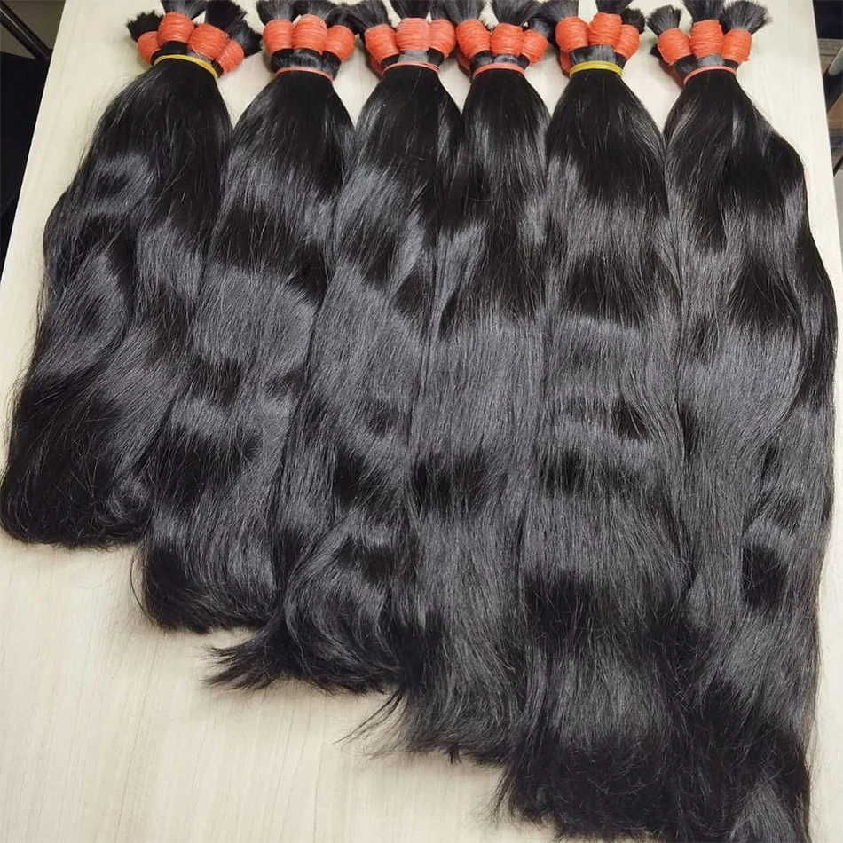 

100% настоящие человеческие волосы без утка для женщин, девственные волосы Remy, объемные необработанные натуральные черные девственные индийские волосы, плетение