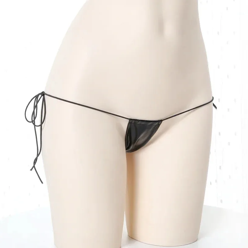 Letnia plaża damska mikro mini bikini zestaw damska seksowna bielizna pokusa skórzany sznurowany biustonosz strój kostiumy Cosplay strój kąpielowy