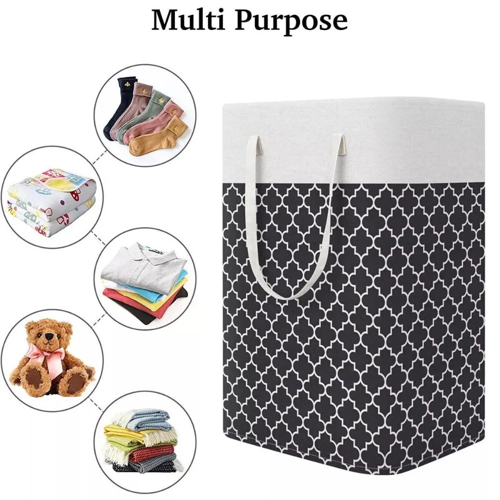 

75L Laundry Basket Portable Large Capacity Anti-dust Clothes Folding Basket Collapsible Toy Storage Basket Dirty Clothes Basket