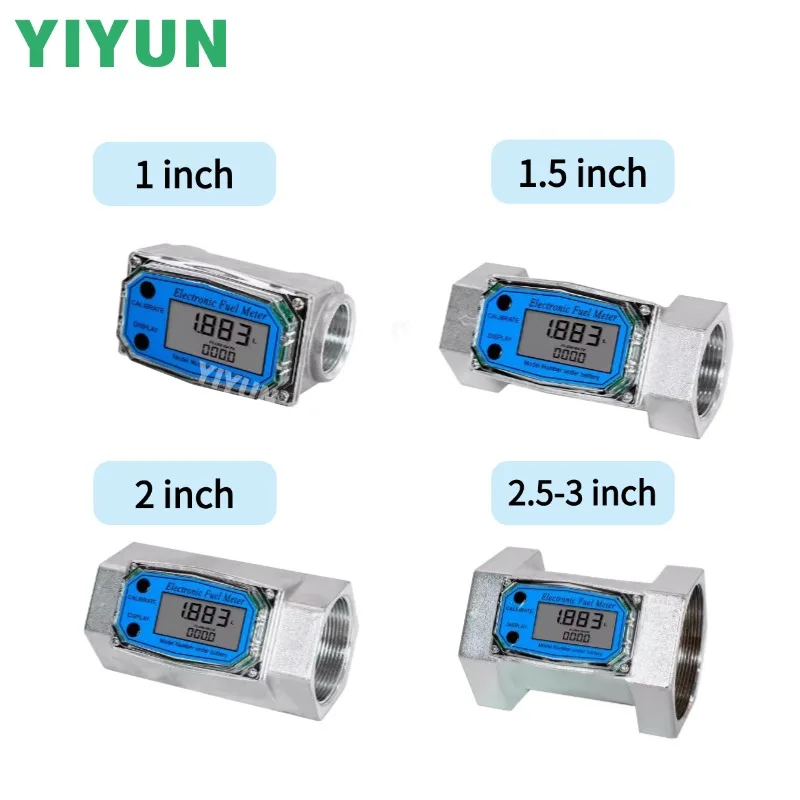 digital display flowmeter 4 points 6 points 1 inch 1.5 inch 2 inch 2.5 inch 3 inch Turbine aluminum alloy meter Stainless steel