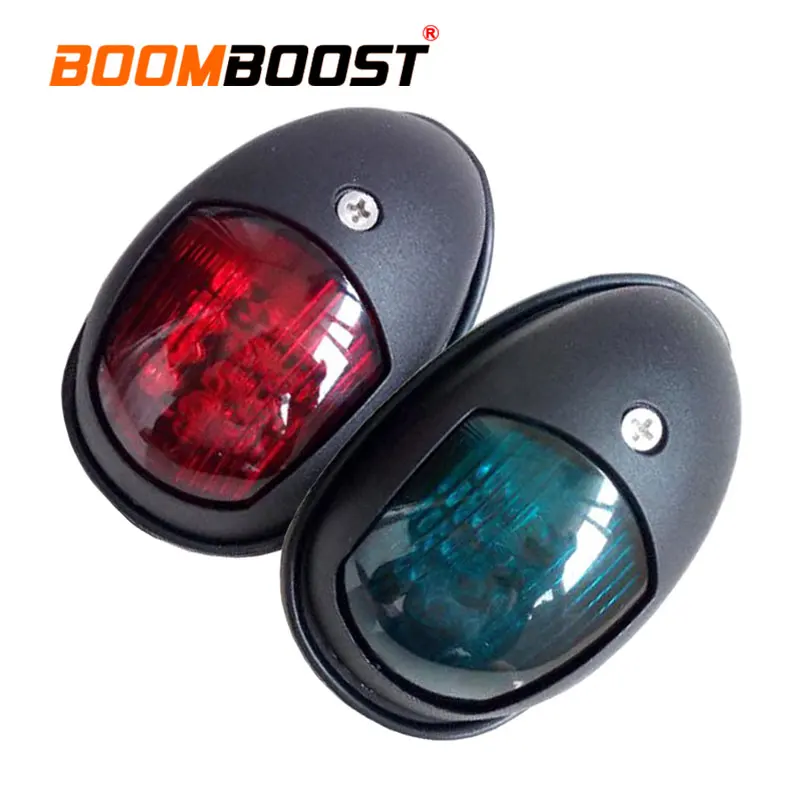1 Pair ABS Plastic Waterproof Navigation Light Signal Lamp Red Green LED Light Universal 12V  For Yacht Boat Marine