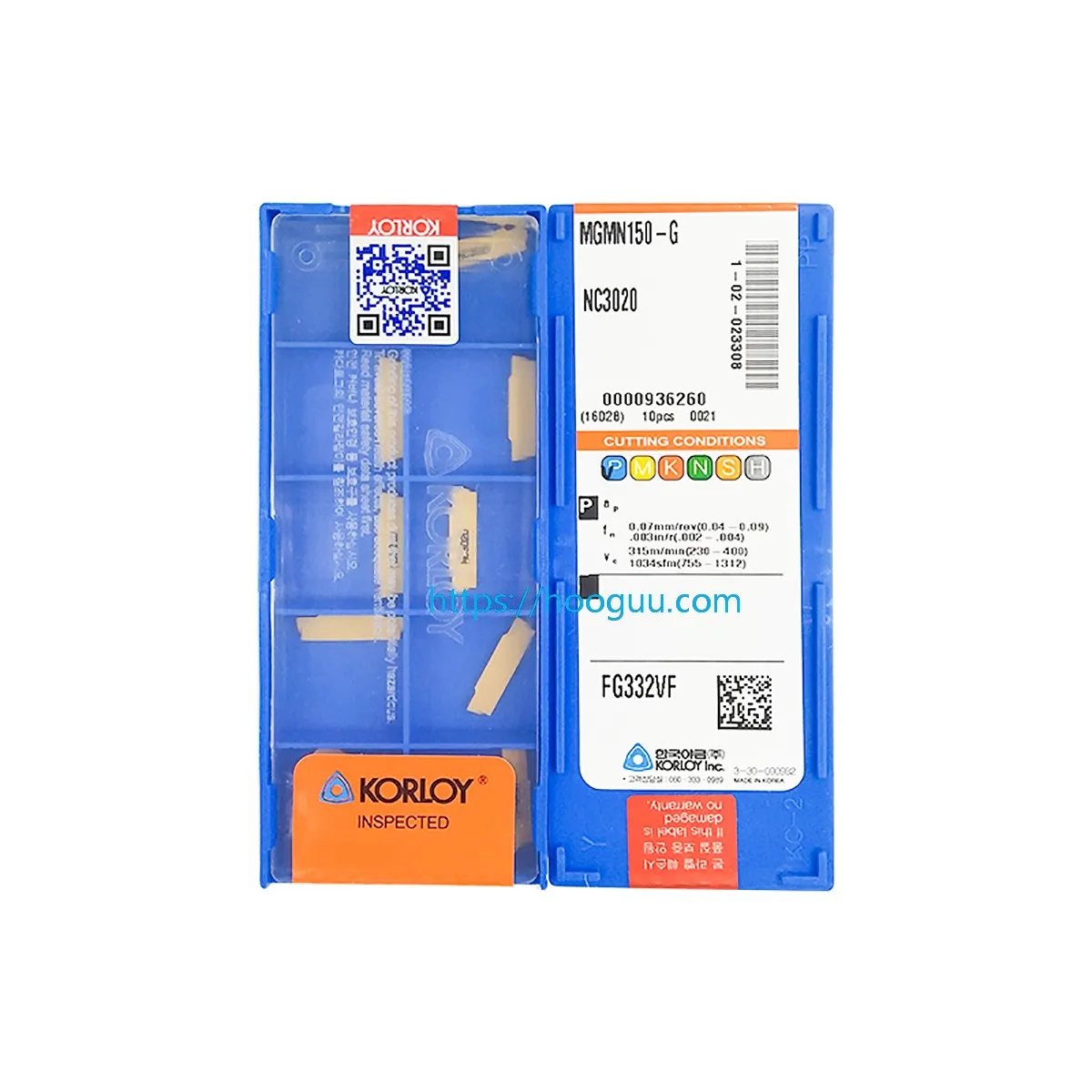 KORLY 100% Original MGMN MGMN150 200 250 300 400 500 -02 04 6D CT-G T L R PT CRT PC5300 Groove Insert 10pcs