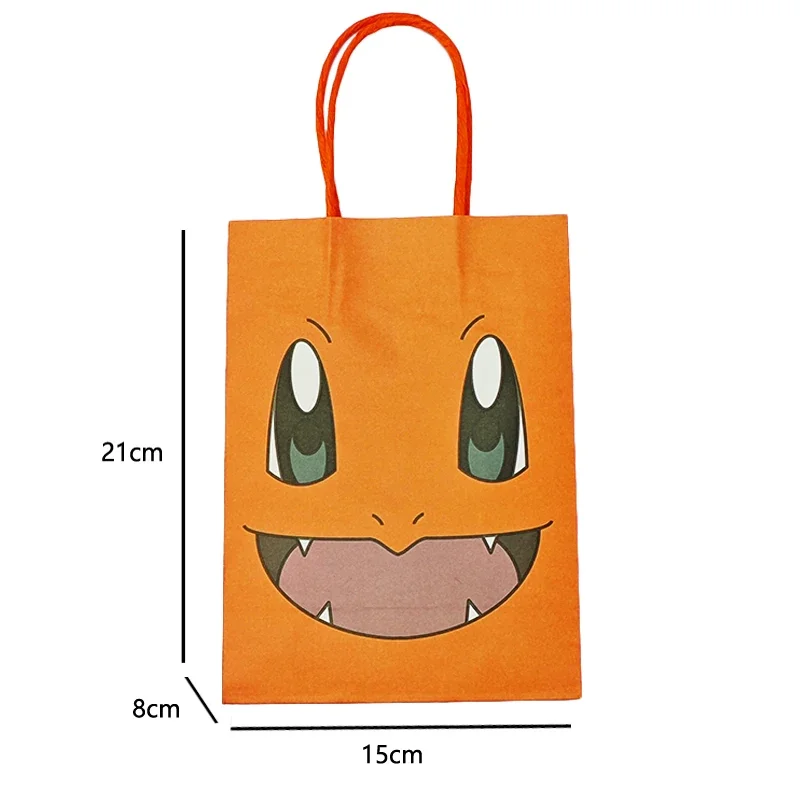 Pokemon Verpackung Tasche Geburtstag Thema Geschenk Tasche Pikachu Party Süßigkeiten Snack Geschenk Tasche Charmander Squirtle Kinder Spielzeug Geschenk