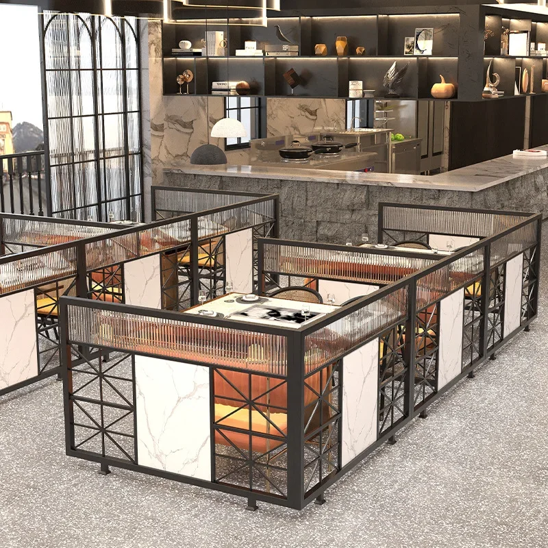شاشة من الحديد المطاوع للمطاعم، مقعد بطاقة حائط منخفض التقسيم فاخر، سياج زجاجي، شبكة