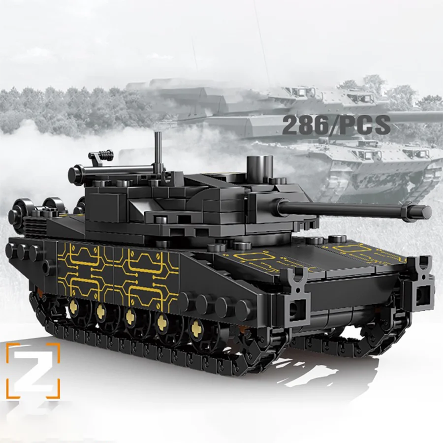 Transformable 4 in 1 Black Gold Military Tank Building Blocks Multi-Type Armored Car Assembly Brick Toy Adult Military Collectio
