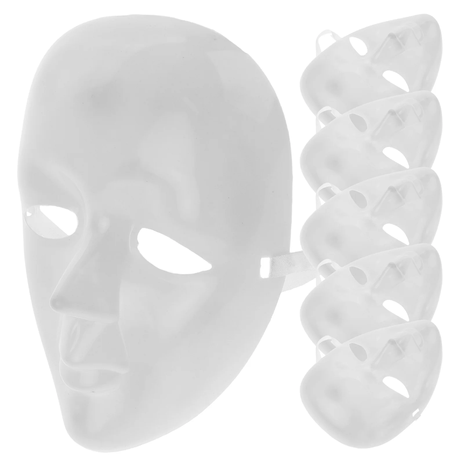 6-częściowa zwykła maska na bal maskowy dla mężczyzn Pełne dyfuzory dziecięce DIY Prom White Pp