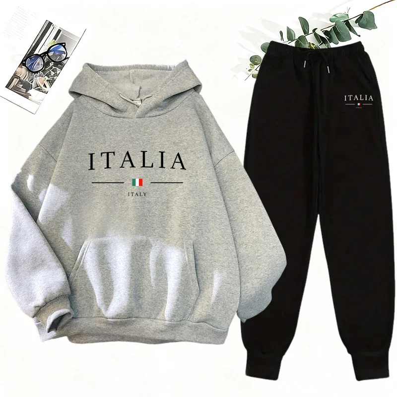 Women's Tracksuit Print Casual Hoodies Sweatshirts Outdoors Sports Jogging Clothing Autumn Winter Fashion Versatile Sportswear