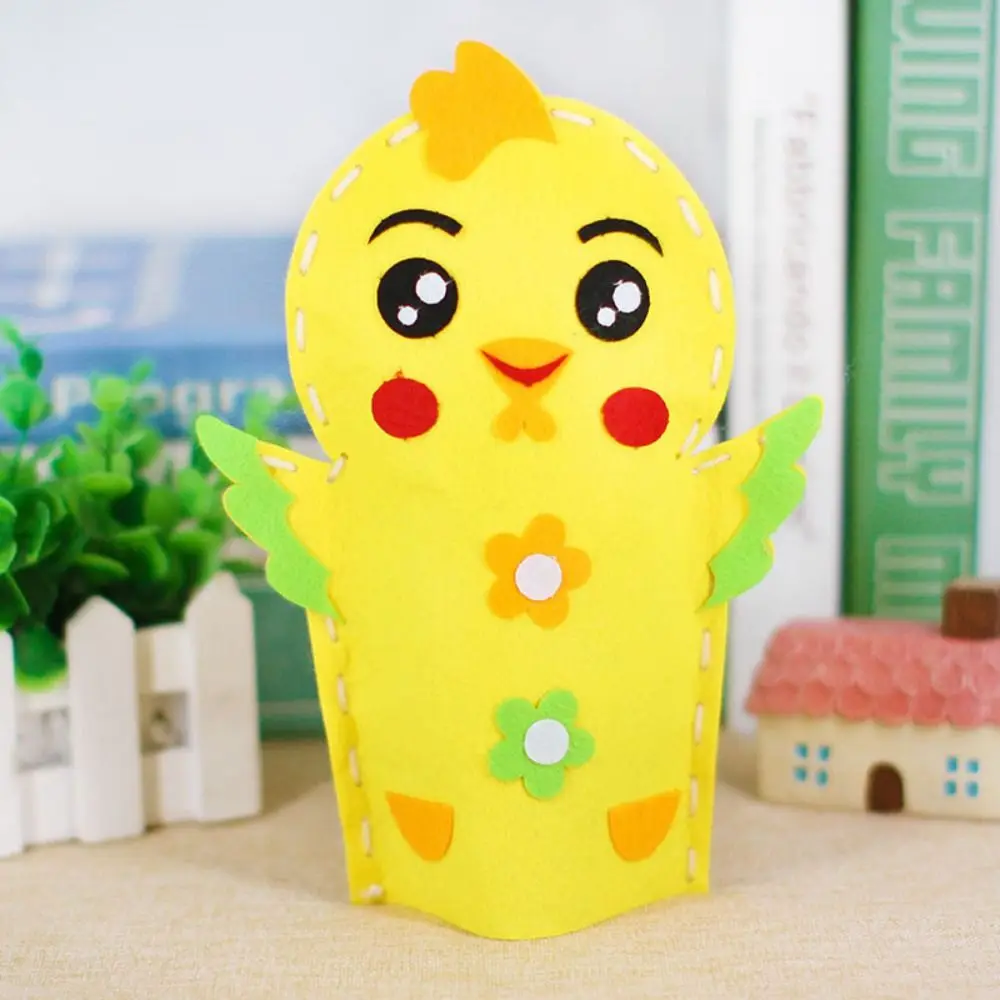 หุ่นมือการ์ตูนทำจากผ้าไม่ถักทอ ไนลอน พลาสติก ของเล่นงานฝีมือ DIY รูปสัตว์ ของช่วยสอน วัสดุทำมือ ถุงใส่ของขวัญวันเกิด